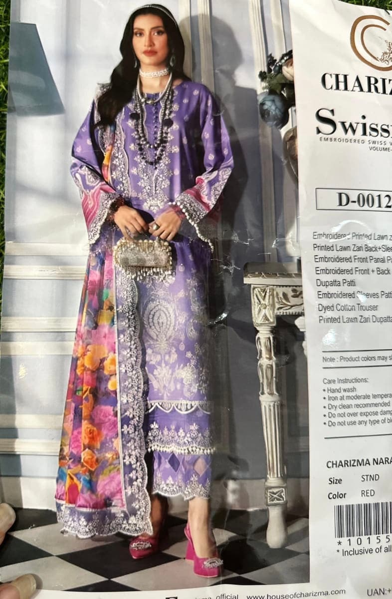 Violet Dream !!🪻Embroidered Three Piece By CHARISMA