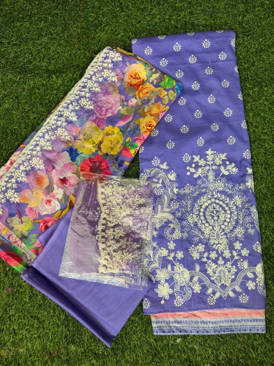 Violet Dream !!🪻Embroidered Three Piece By CHARISMA